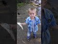 Little boy starts crying because he wants to keep a DEAD FISH