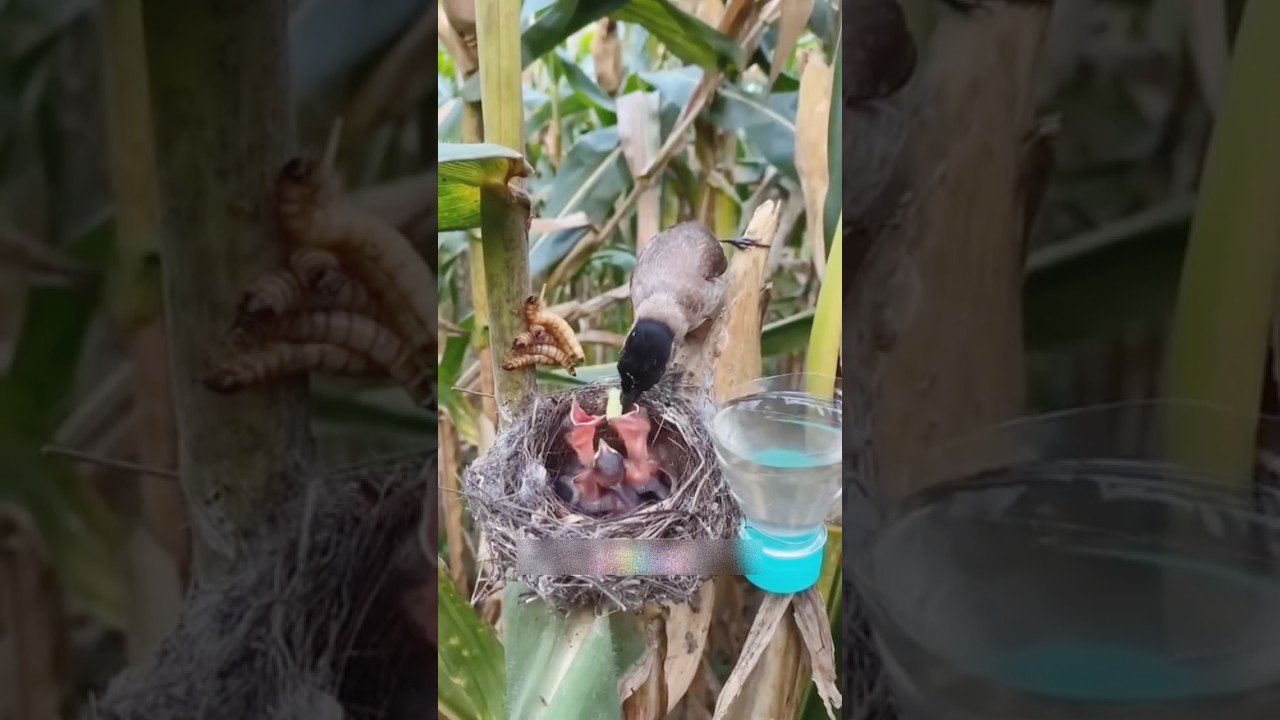 Mother Bird’s Heartbreaking Struggle to Feed Her Hungry Chick 🐦💔 #animals #viral #birds #trending