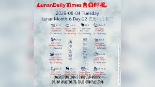 Lunar Calendar Insights | August 4 2026 | Auspicious Hours & Daily Wisdom by Lunar Daily Times