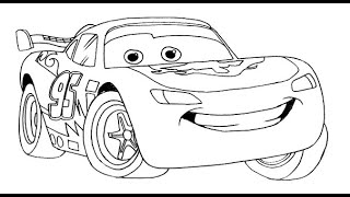 رسم و تلوين برق بنزين فيلم كارز  Drawing Lightning McQueen from 