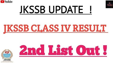 Good News , Jkssb Class 4 2nd Provisional List Out By Jkssb | jkssb updates | @Jkpractice