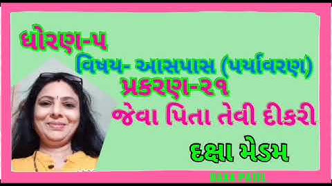 STD-5 Paryavaran Ch-21👨‍👩‍👦( જેવા પિતા તેવી દીકરી)👨‍👨‍👧 DAXA PATEL