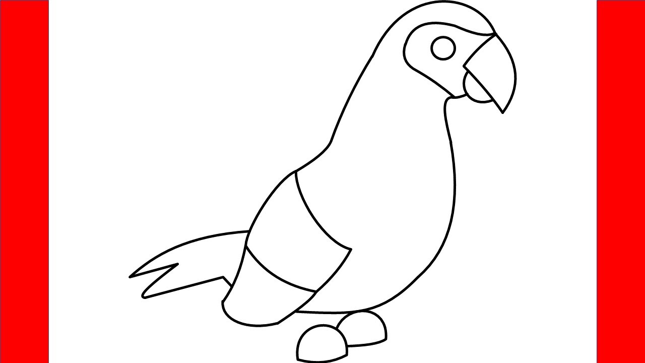 How To Draw A Parrot From Roblox Adopt Me Step By Step Drawing