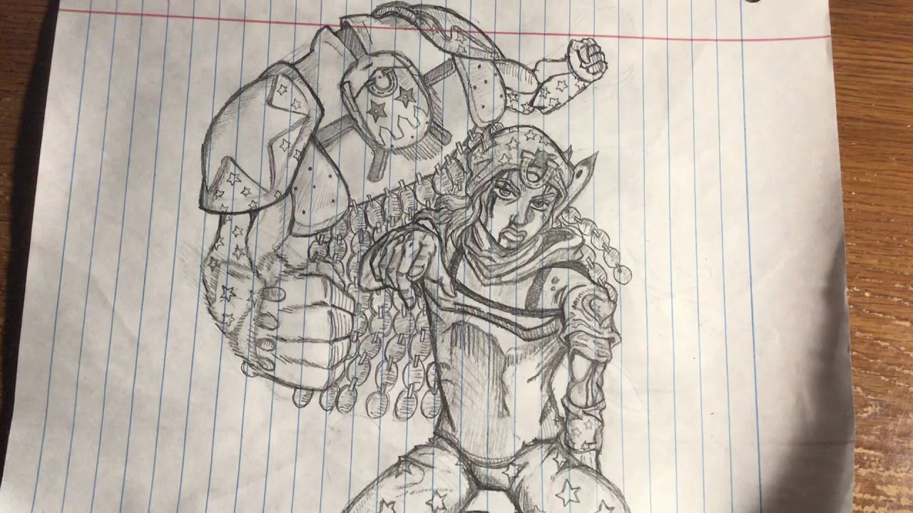 johnny joestar, tusk, and tusk act4 (jojo no kimyou na bouken and 1 more)  drawn by satan331