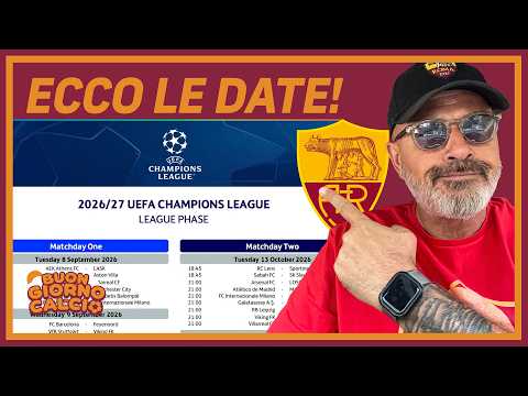 Video CALENDARIO CHAMPIONS ROMA: Esordio TOSTO e SUBITO il ritorno di MOU!