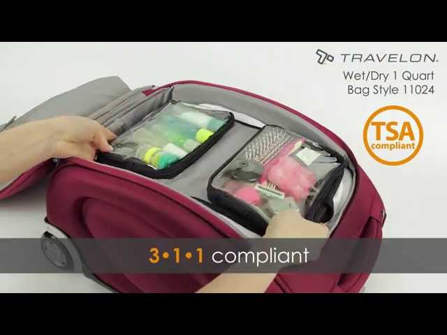 Travelon Wet/Dry 1 Quart Bag with Plastic Bottles - California