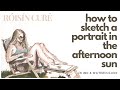 How i make a quick sketch portrait in the afternoon sun in ink and watercolour