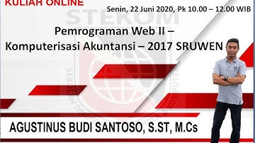 Test ketangkasan penggunaan myql php dengan bootstrap Sesi18 Kuliah online Universitas di SRUWEN