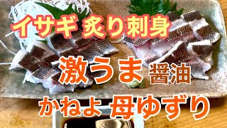 イサギ炙り刺身！ 九州のかねよ醤油母ゆずりめちゃくちゃ美味しいです