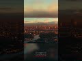 City's Aerial View: Captivating Sunset and Serene River's Beauty #shorts