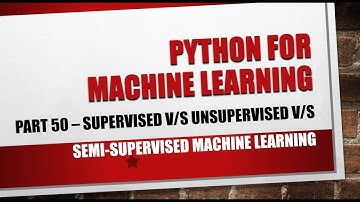Python for Machine Learning - Part 50 - Supervised | Unsupervised | Semi-Supervised Machine Learning