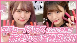 【エチュードハウス 】12/26発売！ツヤがあるのに落ちにくい！？新商品リップ全種類紹介！！