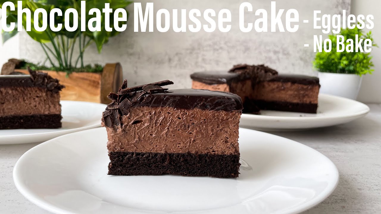 Eggless Chocolate Mousse Cake | No-Bake Chocolate Mousse Cake Recipe | No Gelatin |  Best Bites