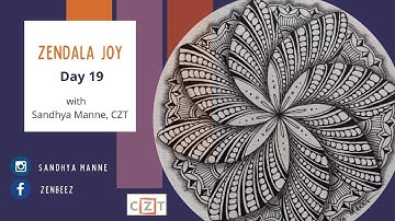 ZENDALA JOY Day 19 - String 3, exploring Zentangle® and Mandala