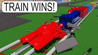 Saya Memarkir TANK di Rel Kereta di Roblox TAPI KERETANYA MENABRAKNYA dengan KECEPATAN PENUH! screenshot 5