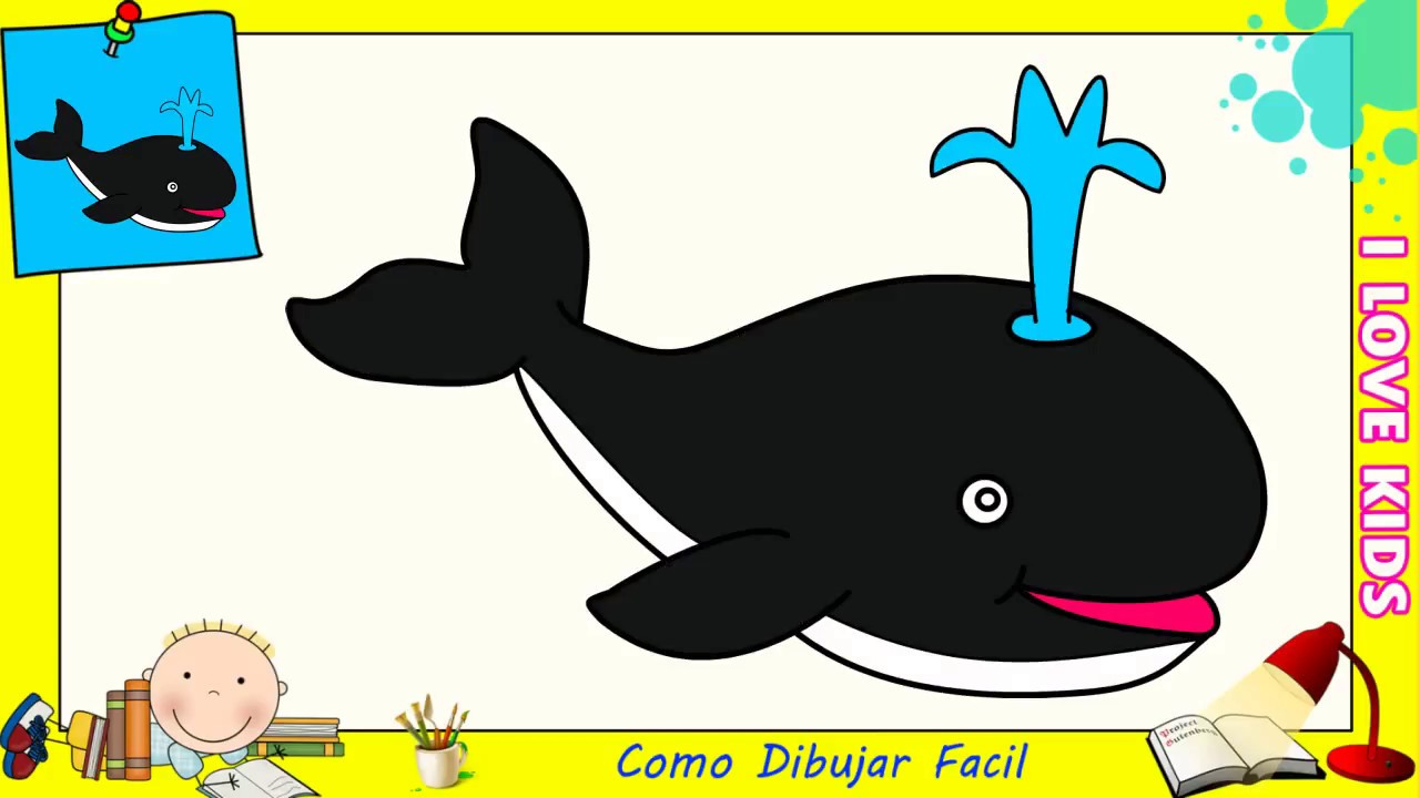 Como dibujar una ballena FACIL paso a paso para niños y principiantes 1 -  thptnganamst.edu.vn