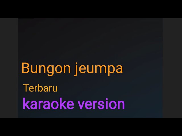 BUNGONG JEUMPA - karaoke version (Aceh ) mamtap musik nya class=