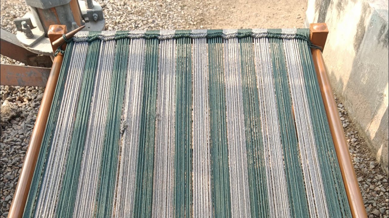 चारपाई में दो रंग की रस्सियों से ताना बनाने का तरीका//charpai tana