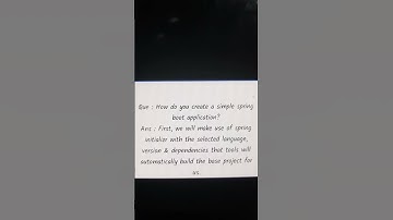 How do you create a simple spring boot application?#interviewquestionsandanswers #springboot #spring