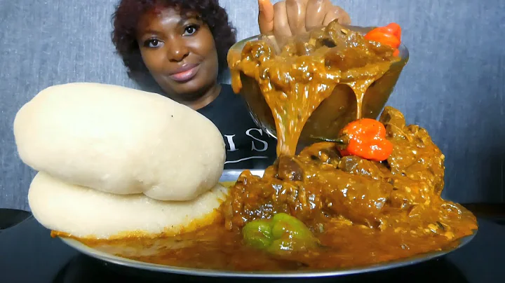 Asmr mukbang delicious ogbono soup with fufu 