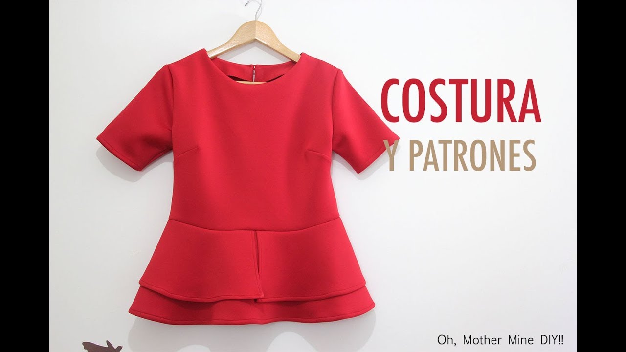 Costura blusa peplum para mujer (patrones -