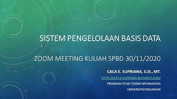 Zoom Meeting Kuliah Basis Data [1] TIF Unpas