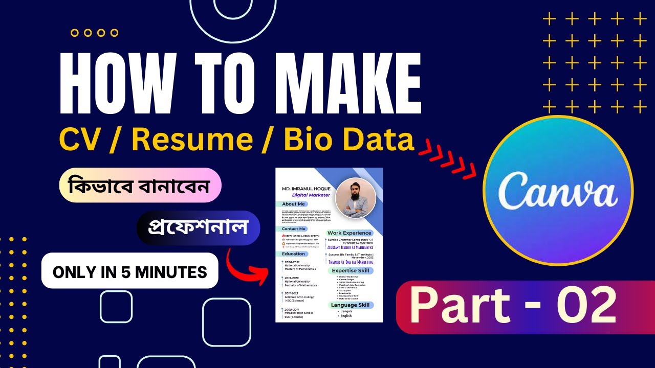 Cv Tutorialg Program How to Write modern Resume P-2 | CV writing Masterclass | CV making In ...