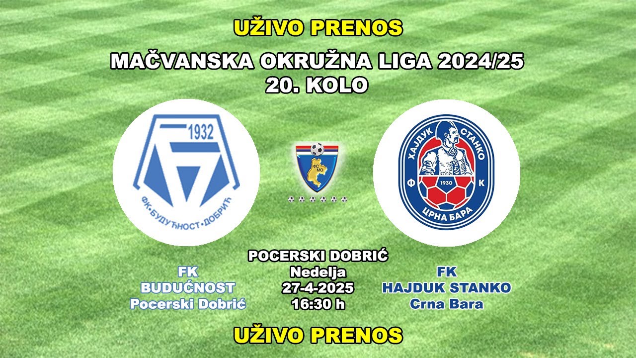 BUDUĆNOST-HAJDUK STANKO= UŽIVO PRENOS 27-4-2025 MOL 20. KOLO