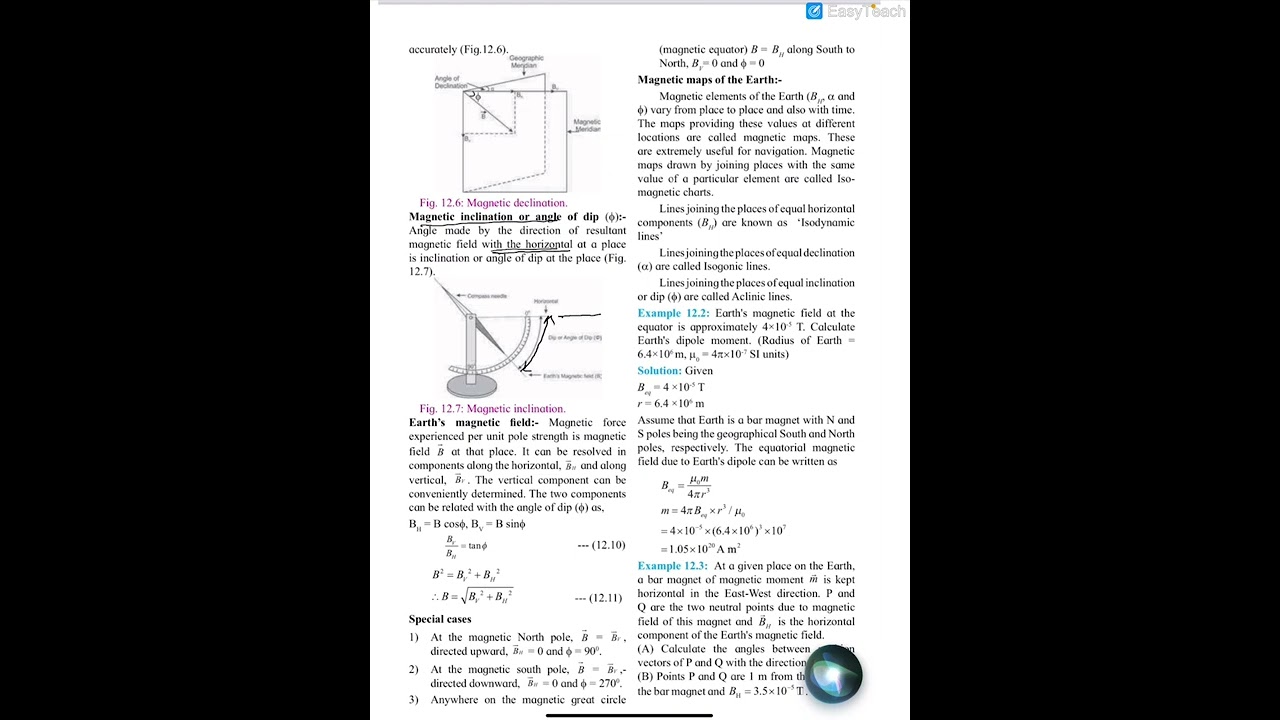 Magnetic inclination angle of dip,