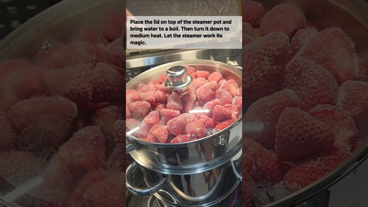 Steam juicing strawberries 🍓