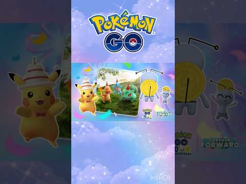 10周年記念おめかしポケモン！【 ポケモンgo 】お祝い装備 ヒトカゲ、ゼニガメ、フシギダネ、ピカチュウ、イーブイ、ケムッソ #ポケモン #pokemon #ポケモンgo #pokemongo