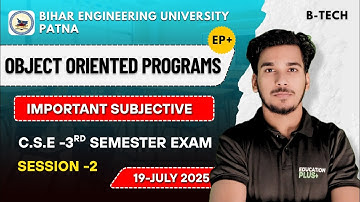 Objective Oriented Programming | VVI Subjective Question | 3rd- Semester Exam 2025 BEU - Patna