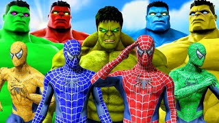 TEAM SPIDER-MAN \& TEAM HULK VS BIG HULK - SUPER EPIC BATTLE | KjraGaming