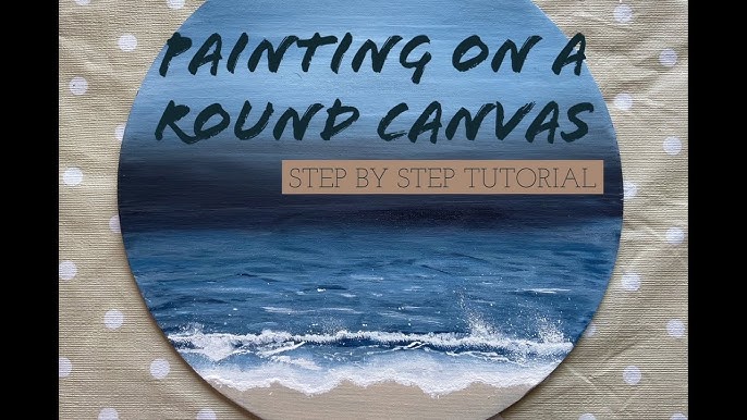 How To Paint “ENCHANTED EVENING” 💜 LANDSCAPE acrylic/painting tutorial/  ROUND CANVAS 