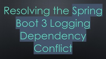Resolving the Spring Boot 3 Logging Dependency Conflict