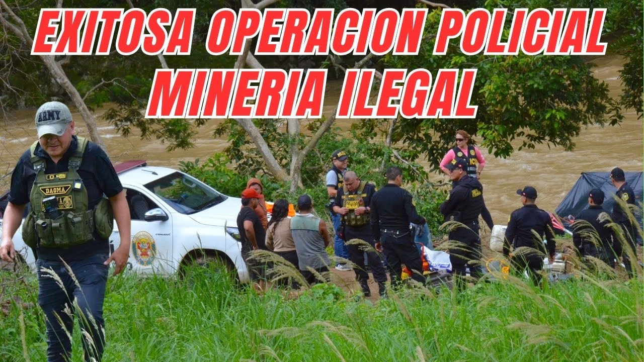 Se LANZO al rio para evitar su CAPTURA/Operacion Policial Binacional contra MINERIA ILEGAL