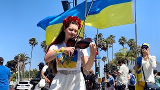 Ukrainian 16 y.Old Girl plays in LA for Stand With Ukraine event| Думи- Артем Пивоваров,DOROFEEVA
