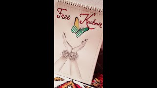 Kashmir day art||Kashmir solidarity||Free kashmir||how to draw hands in chain|art for beginners screenshot 5
