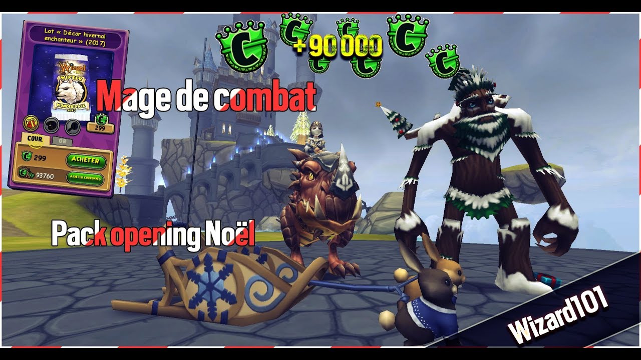 Wizard101 - DÉCOUVERTE panoplie du Mage de Combat + Boutique Noël pack