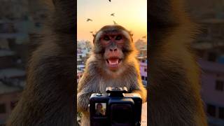 bandar vlogging life in a day😂 bhole baba ka prasad mil gaya🥳 #bandarvlog #shorts