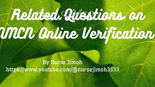 Related Questions about NMCN Online Verification