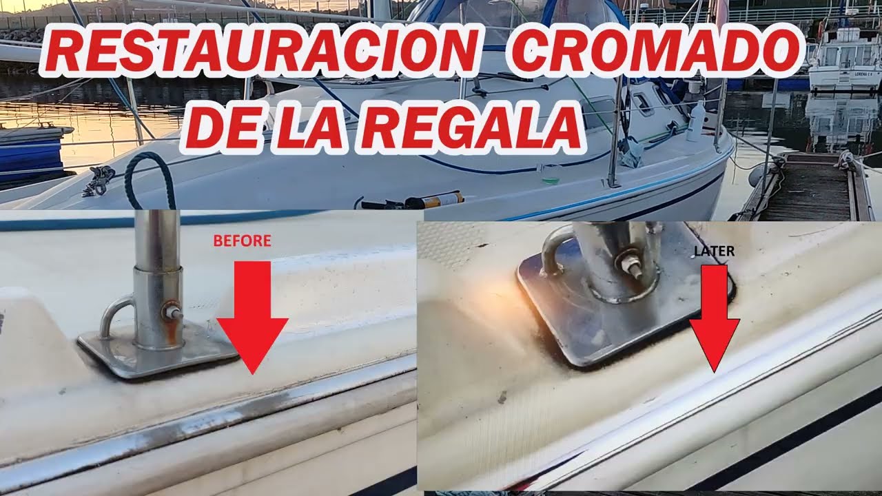 ⁣#39  RESTAURACION BARCO. CAMBIAMOS LOS CROMADOS DE LA REGALA.