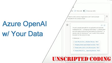 AI that knows your documents??  Azure OpenAI Chatbot with "Bring Your Own Data" | Unscripted Coding