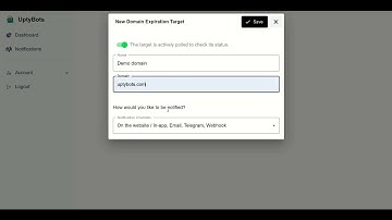 UptyBots Domain Expiration Monitor – Track Renewals & Get Alerts | Step by Step Tutorial