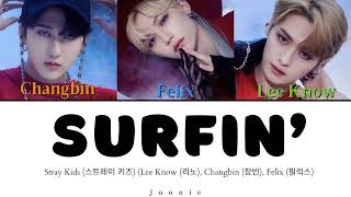 Stray Kids (스트레이 키즈) 'Surfin’ (Lee  Know, Changbin, Felix) Lyrics (Color Coded Lyrics Han/Rom/Eng) Resimi