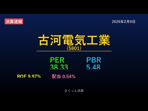 【5801】古河電気工業 2026年2月9日 決算サマリー