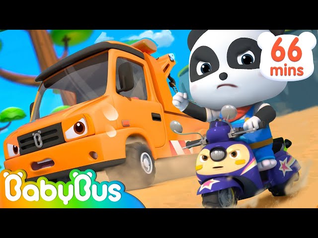 Construction Vehicles  Song -Tow Truck, Crane Truck | Police Car, Fireman | Nursery Rhymes | BabyBus class=