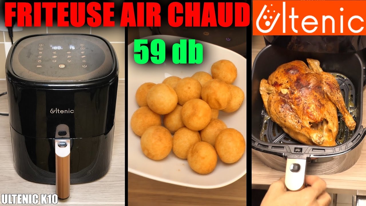 Friteuse Sans Huile Ultenic K10 5L - Air Fryer 11 Programmes Écran Tactile Menu Français 1500W
