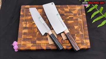 DAO PHÚC SEN, CẶP DAO THÉP TRẮNG CỰC BỀN BÉN _ HÀNG CHUẨN CỦA HTX DAO PHÚC SEN