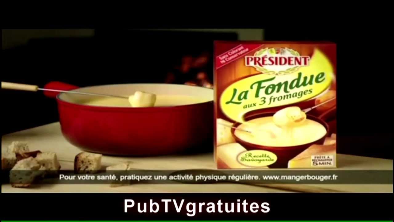 Publicité President La Fondue aux 3 fromages YouTube